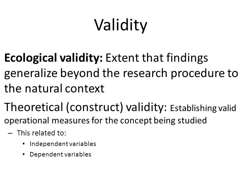 Ecological validity